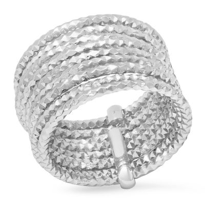 STEELTIME Ladies 18k white gold plated brass simulated cushion red and white diamonds engagement ring