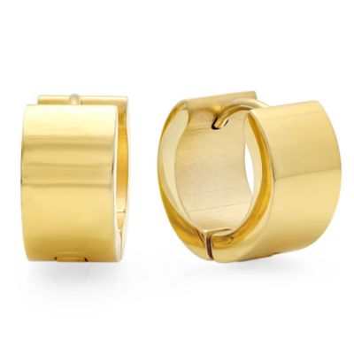 STEELTIME Ladies 18k gold plated stainless steel huggie earrings