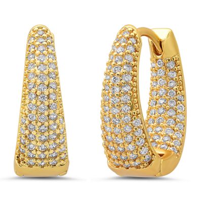 STEELTIME Ladies 18k gold plated brass thick small hoop earrings