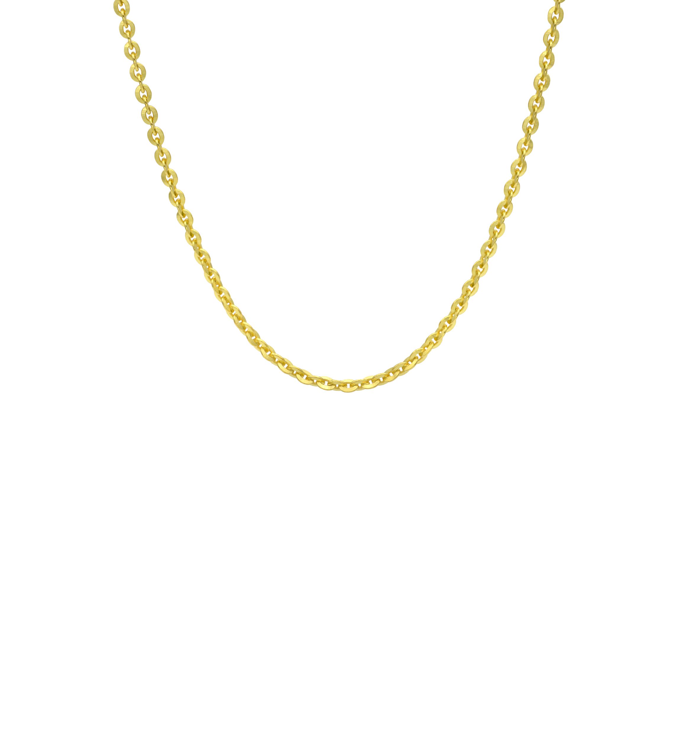 Gold Over Sterling Silver Diamond Cut Rolo Chain Necklace
