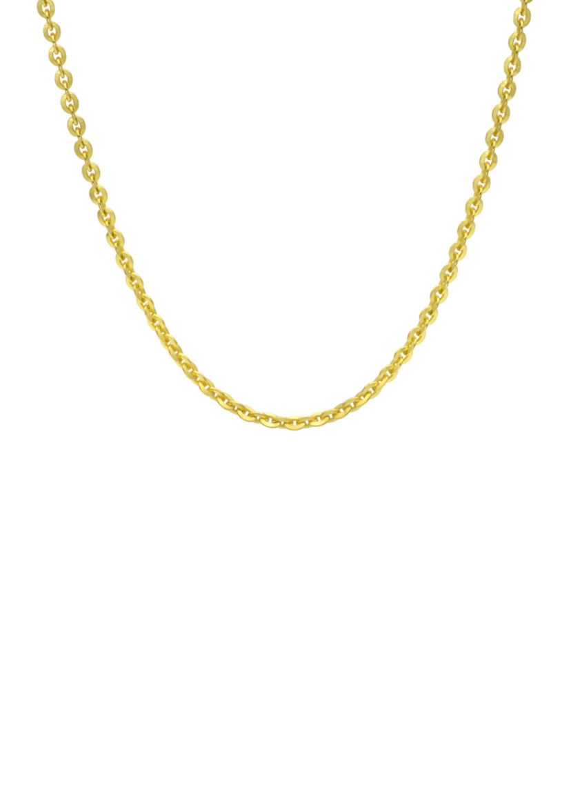 Gold Over Sterling Silver Diamond Cut Rolo Chain Necklace