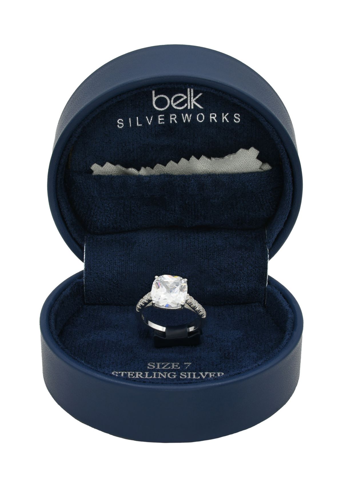 Lab Grown Ascher Cut Cubic Zirconia Pavé Band Ring in Sterling Silver