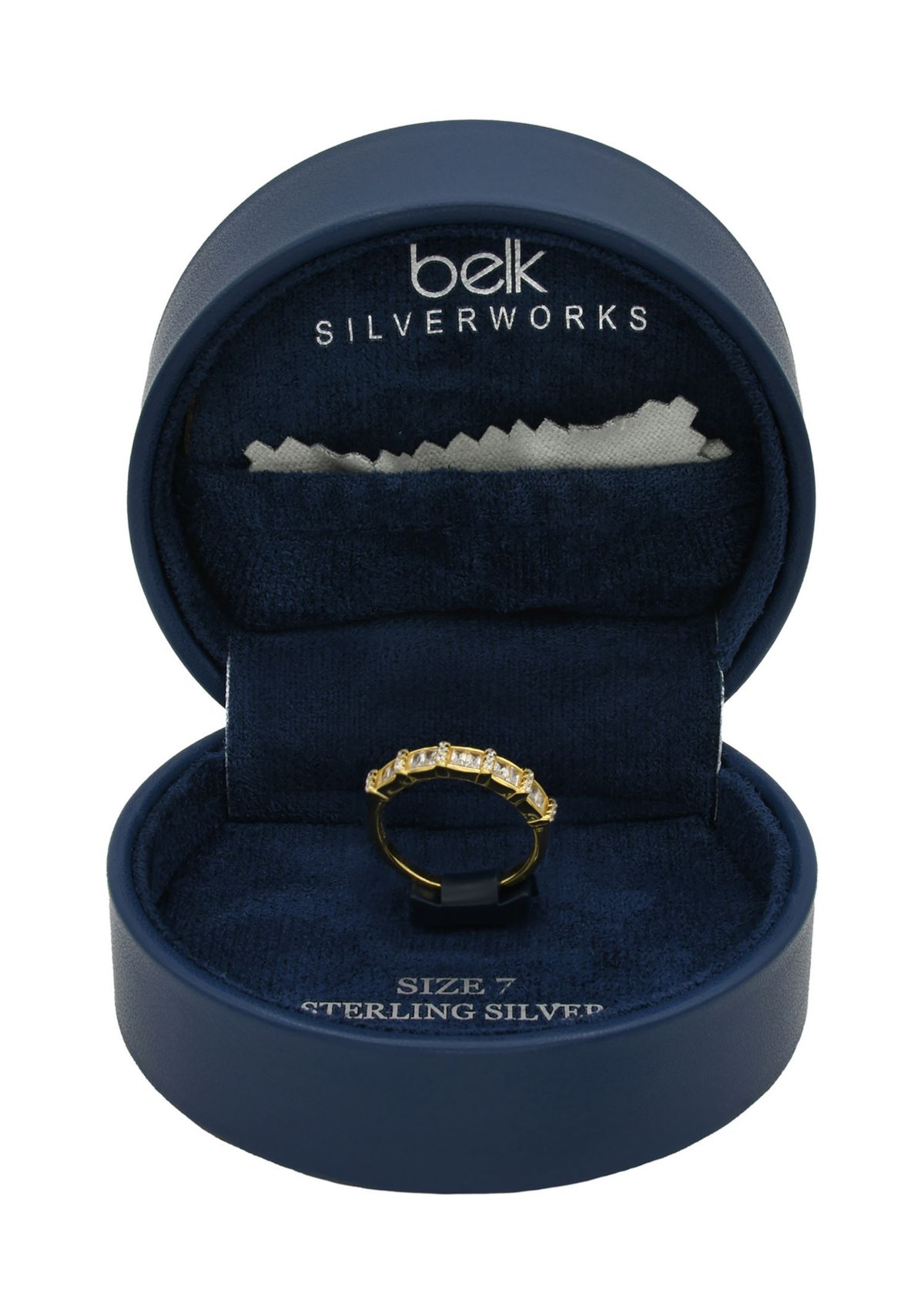 Lab Grown Princess Round Cubic Zirconia Eternity Band Ring in Gold Over Sterling Silver