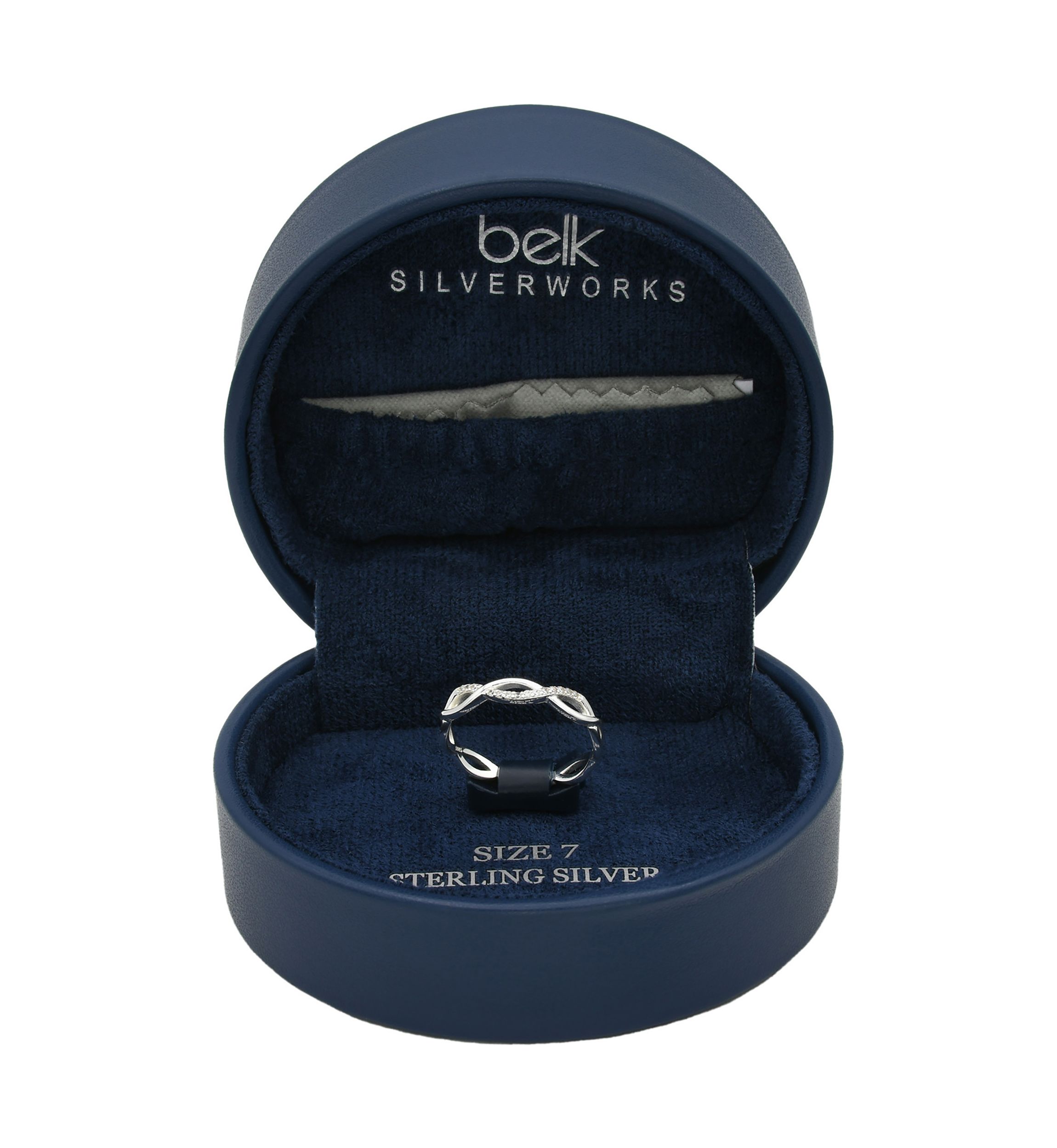 Lab Grown Pavé Cubic Zirconia Open Infinity Band Ring in Sterling Silver