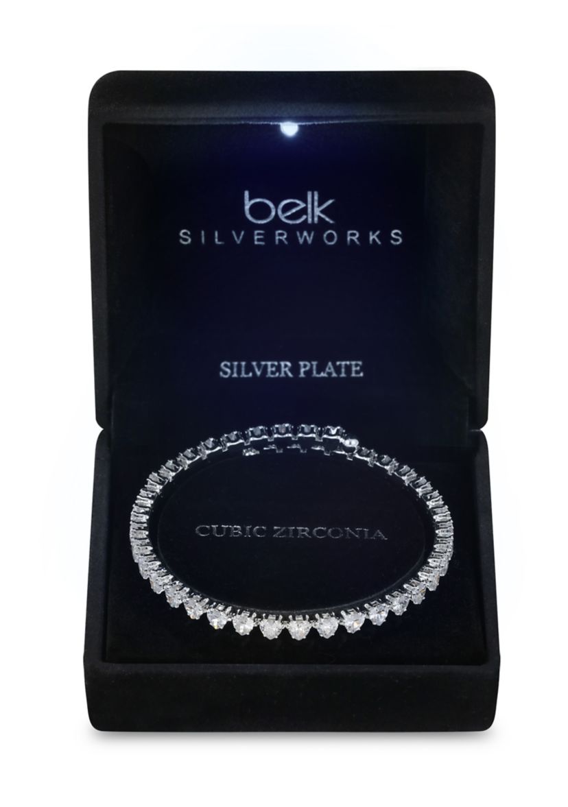Lab Grown Heart Shaped Cubic Zirconia Coil Tennis Bracelet