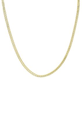 Belk Sterling Silver Two Tone Sterling Silver Wheat Chain