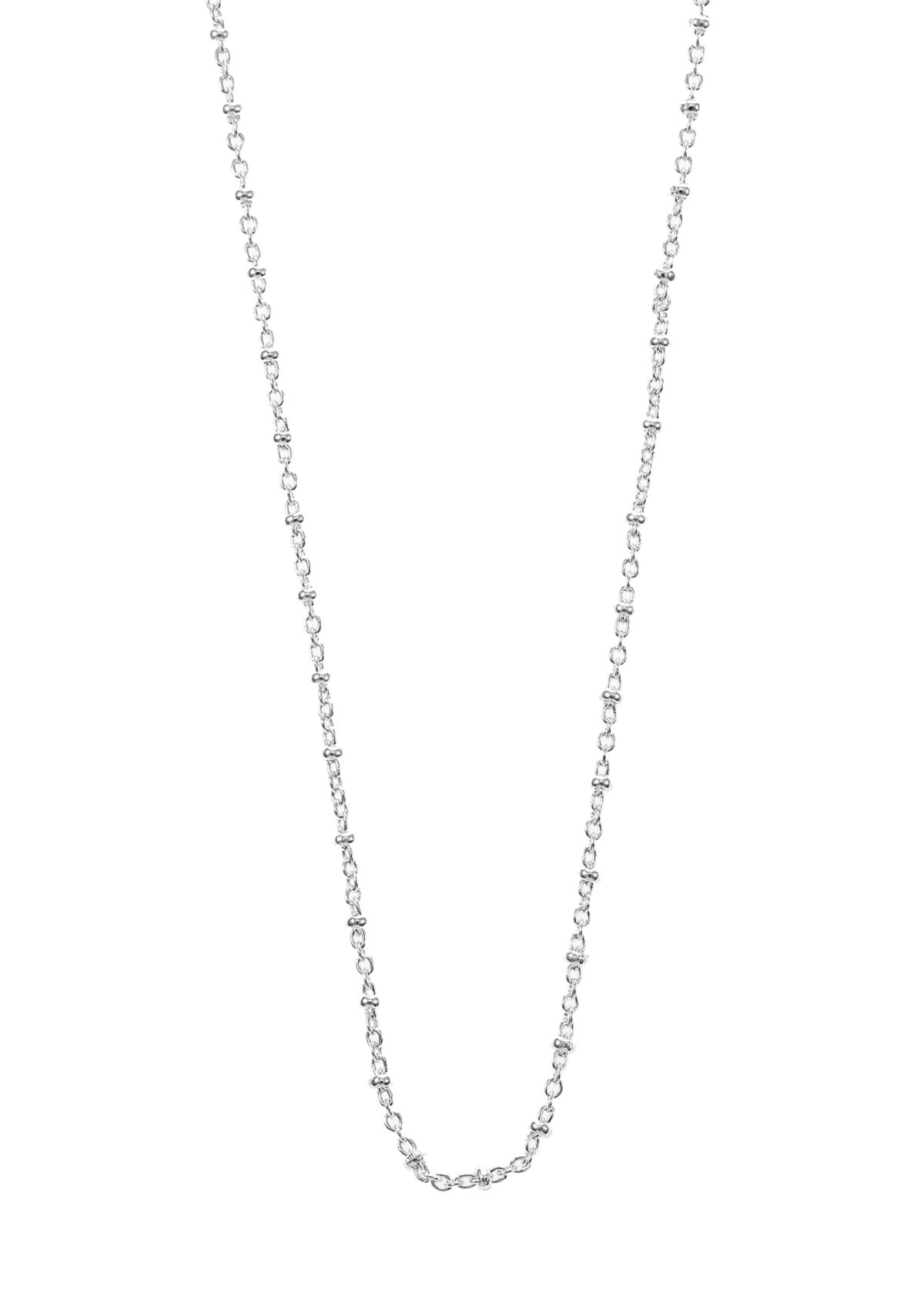 Fine Gold Plated Beaded Station Chain Necklace