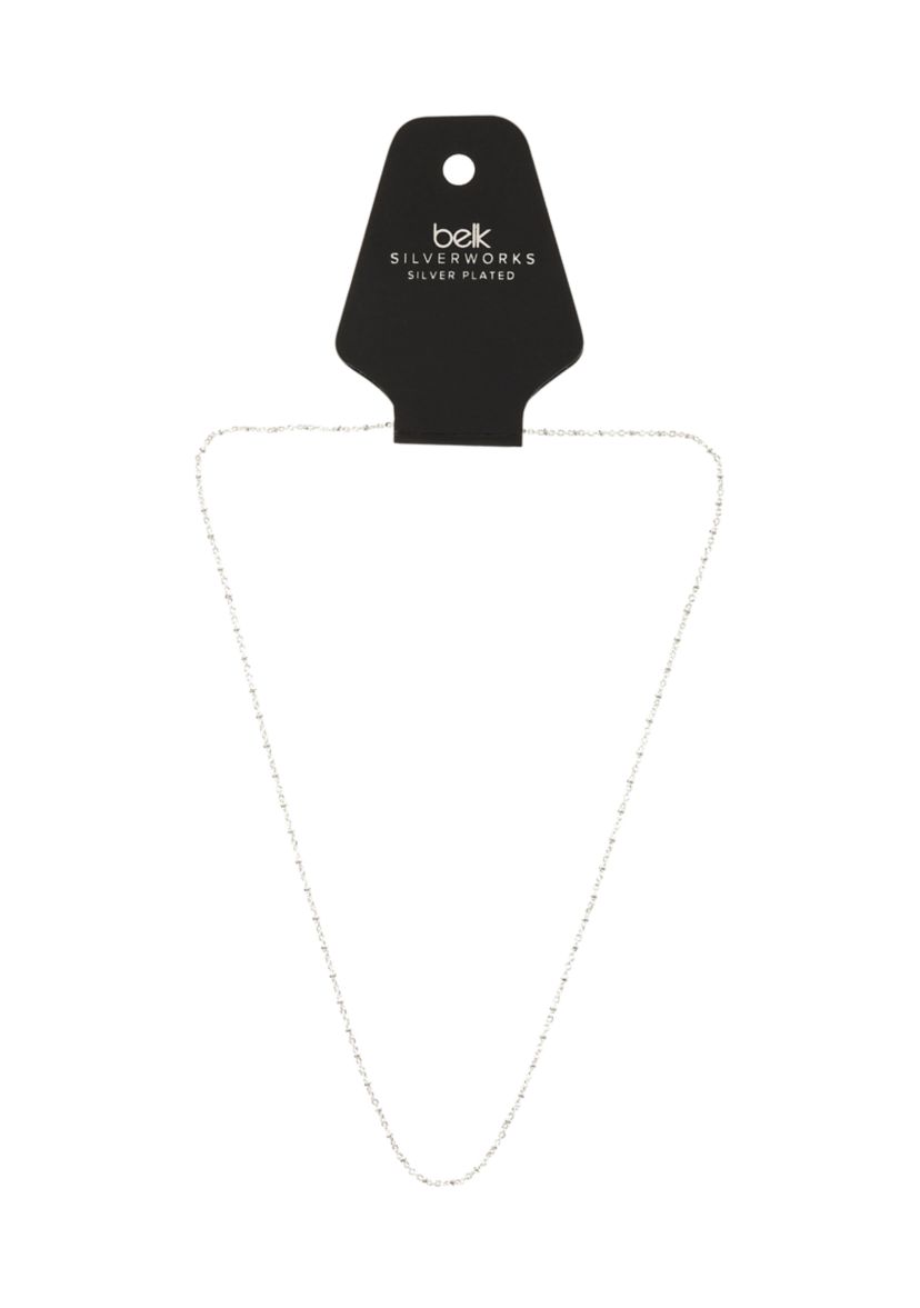 Fine Gold Plated Beaded Station Chain Necklace