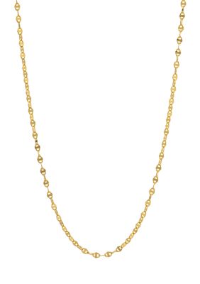 Belk Sterling Silver Sterling Silver Sparkle Chain Necklace, Gold, 18 in
