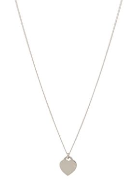 Belk Silverworks Sterling Silver Gauge Super Fine Curb Chain with Flat Heart Drop