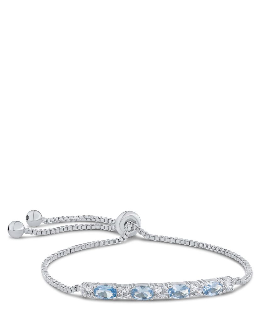 Oval and Round CZ Bolo Bracelet