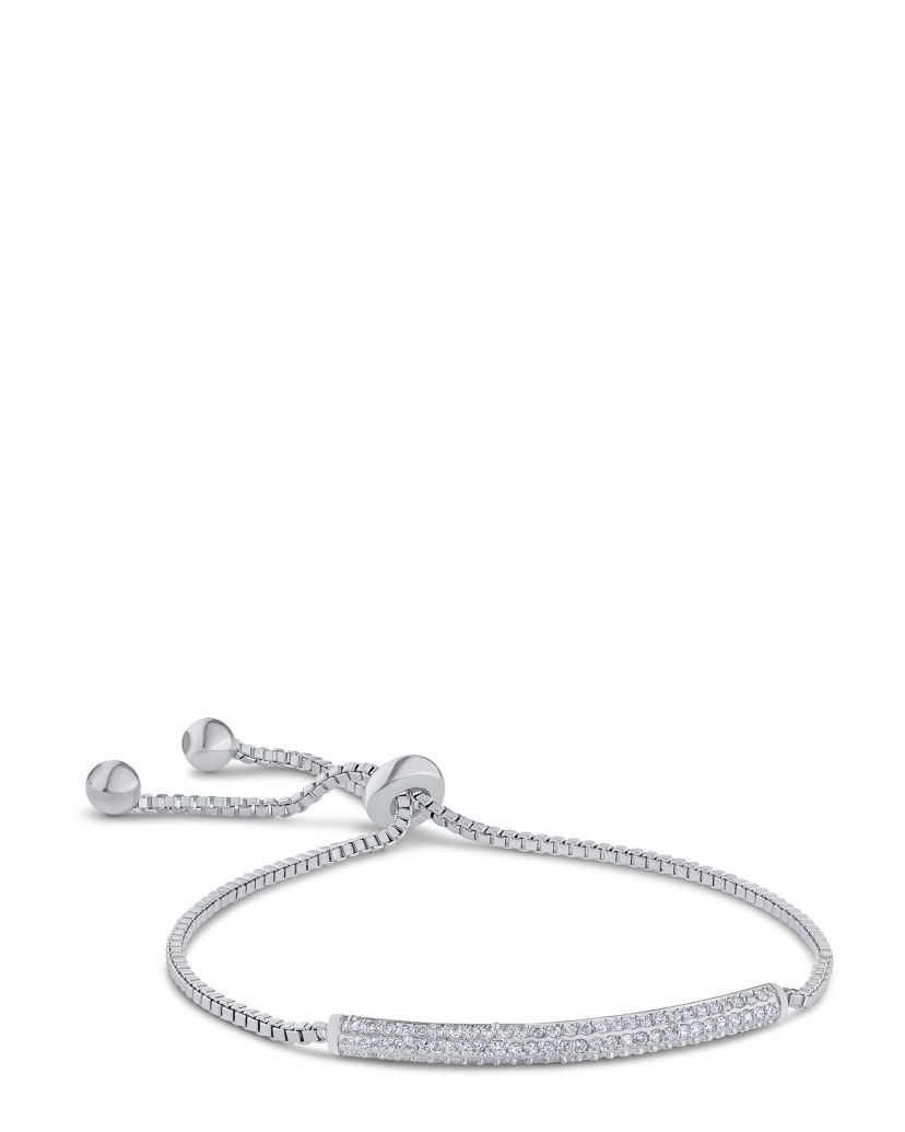 Pave CZ Bar Bolo Bracelet