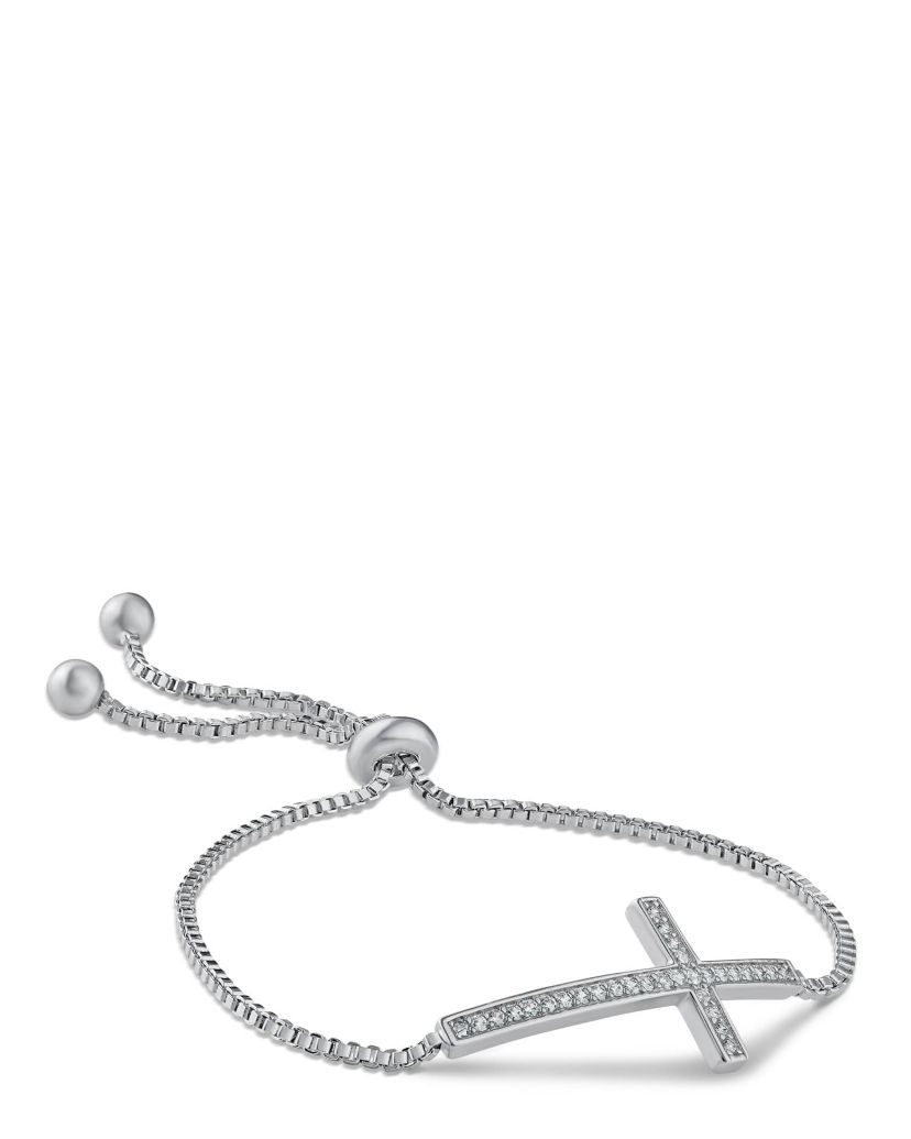 CZ Cross Bolo Bracelet