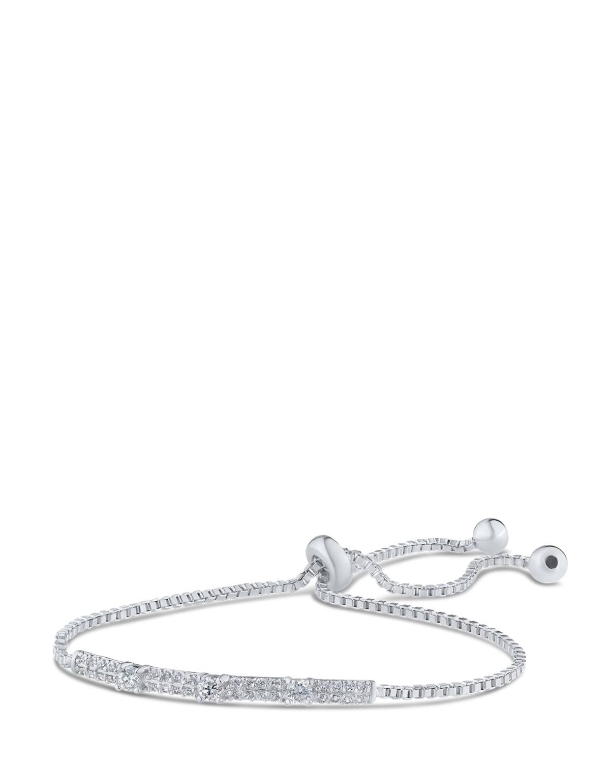 Pave CZ Bar Bolo Bracelet