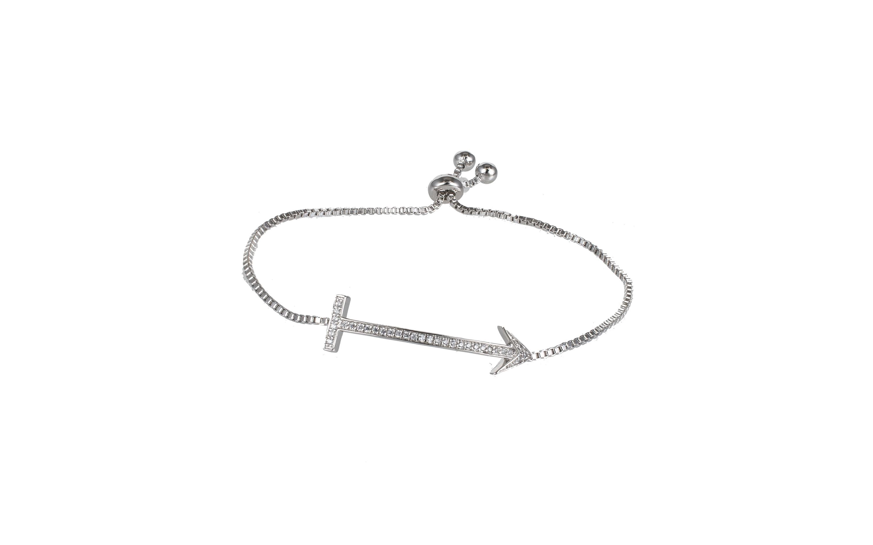 Pave CZ Arrow Bolo Bracelet