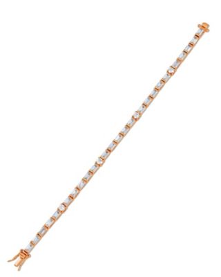 CZ by Kenneth Jay Lane Baguette and Round CZ Tennis Bracelet, Gold