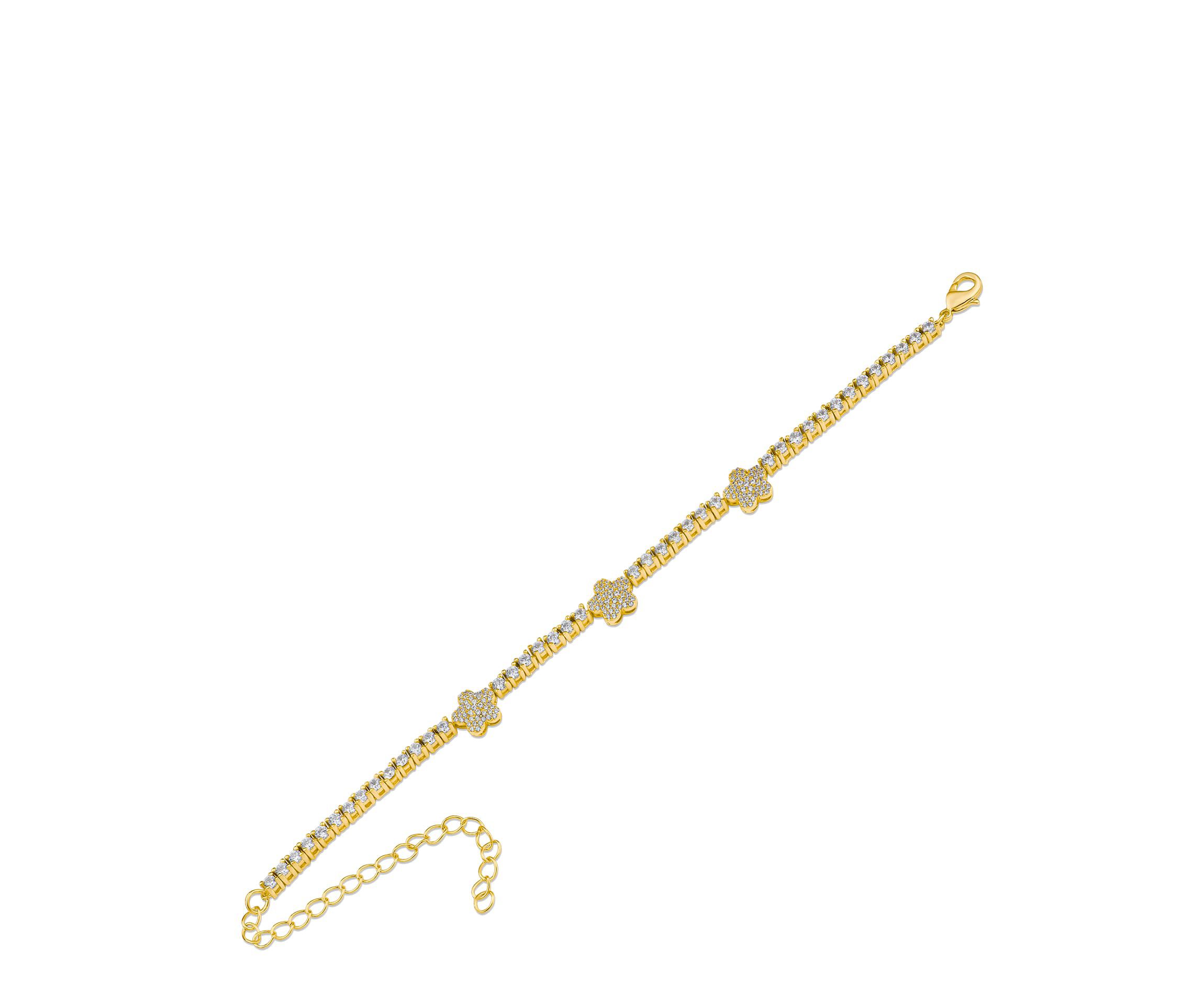 Pave CZ Clover Bracelet