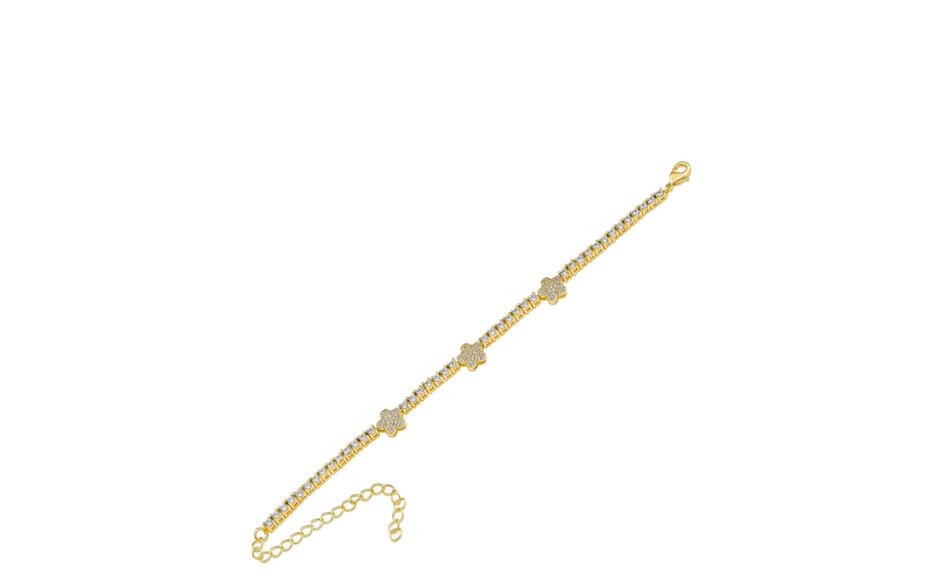 Pave CZ Clover Bracelet