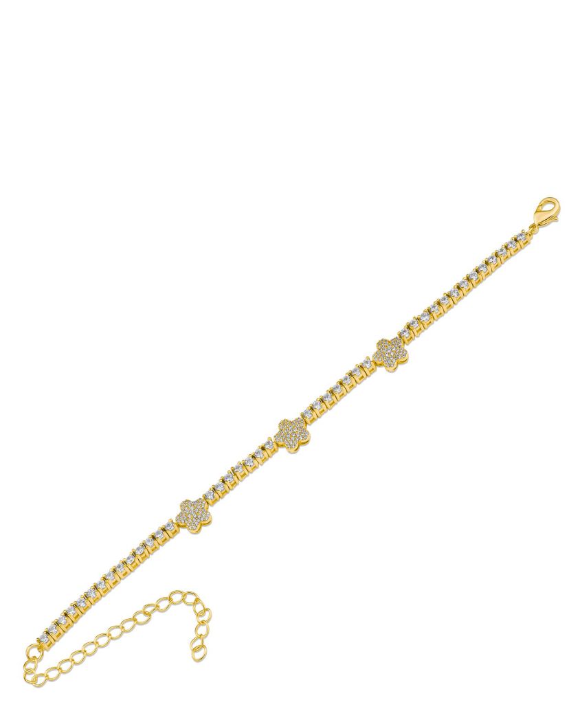Pave CZ Clover Bracelet