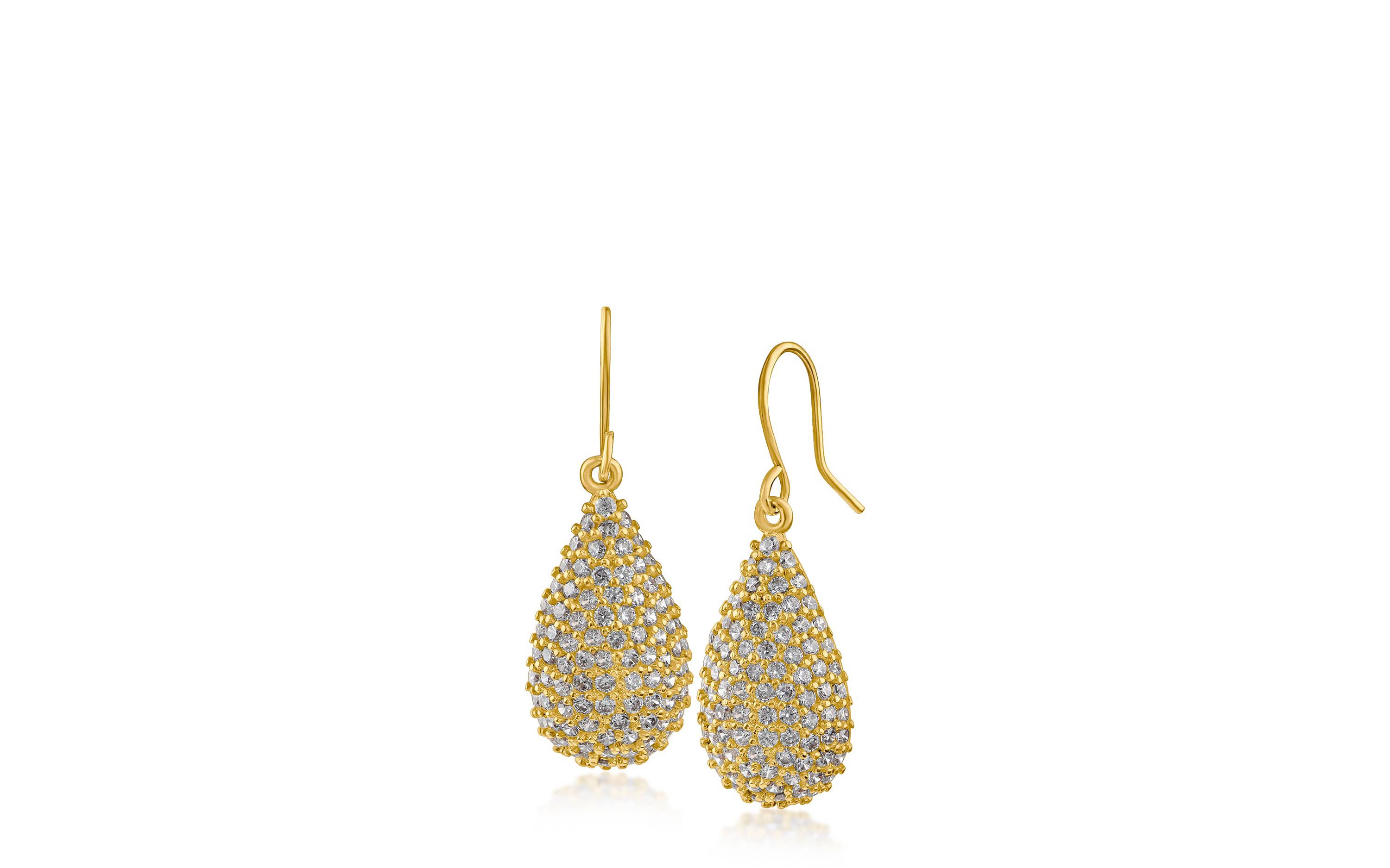 Pave CZ Teardrop Earrings
