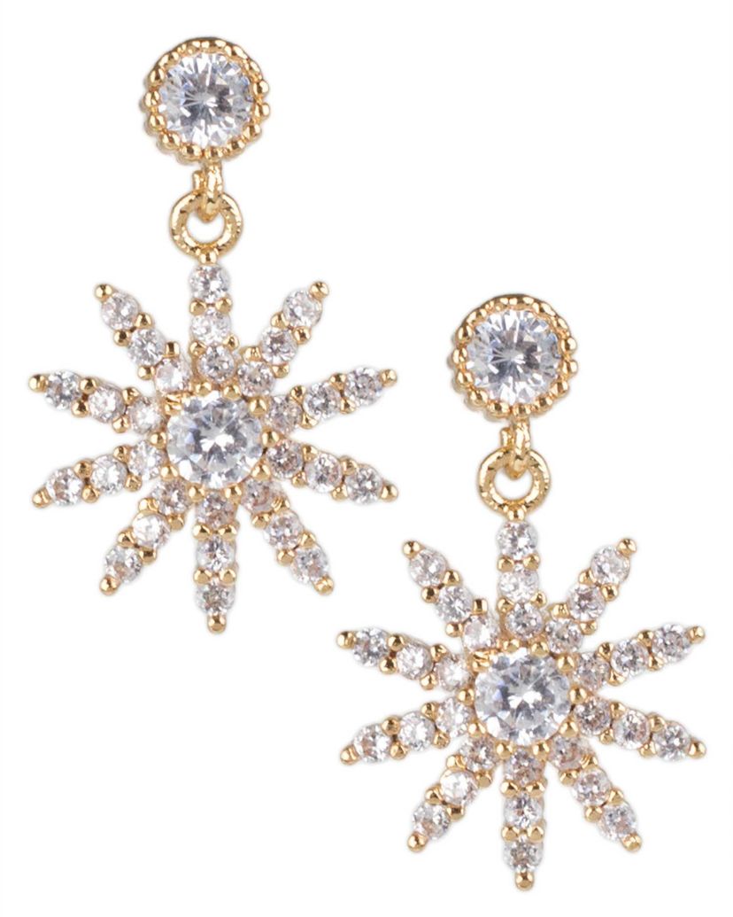 Starburst CZ Drop Earrings