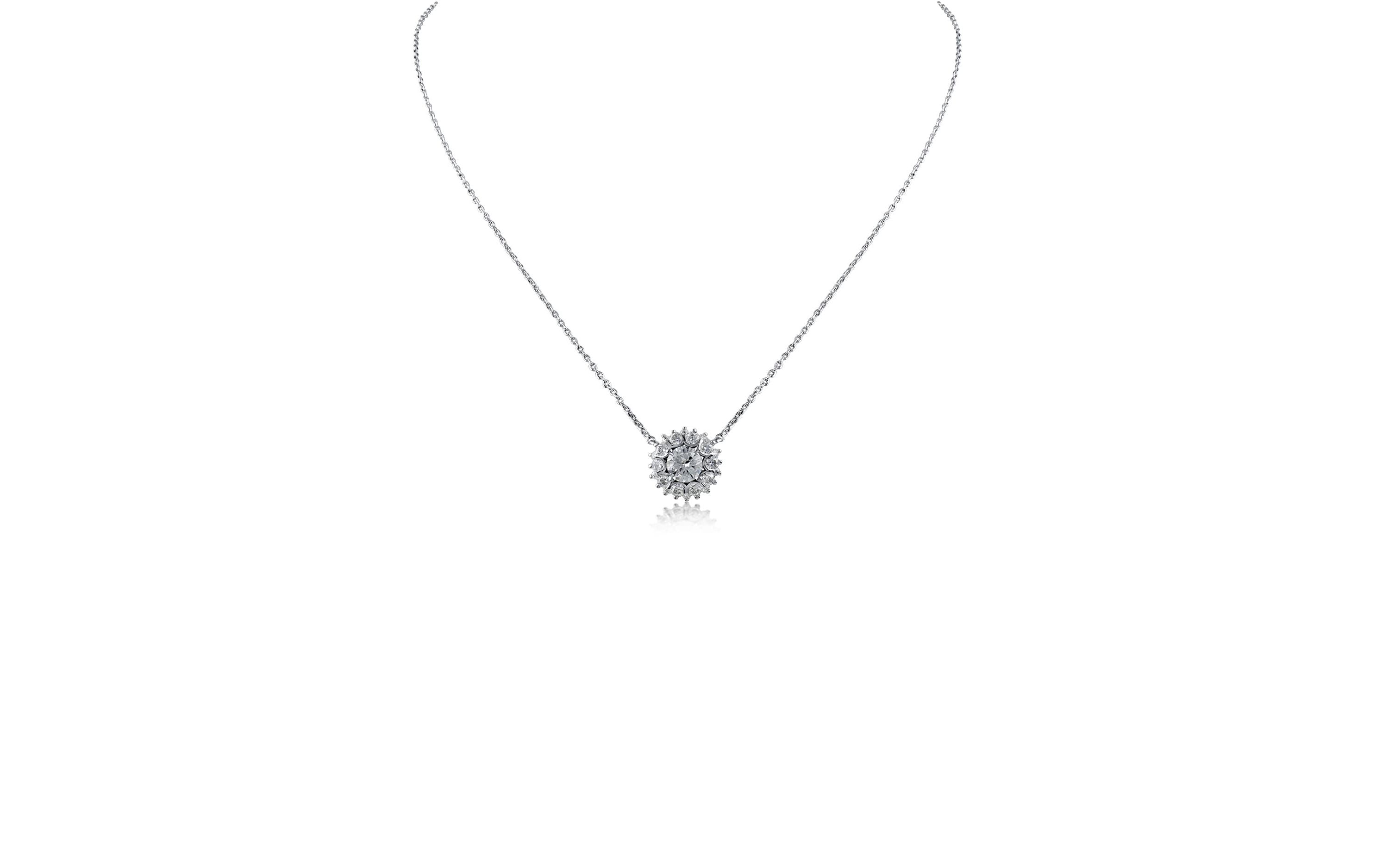 Round CZ Starburst Necklace
