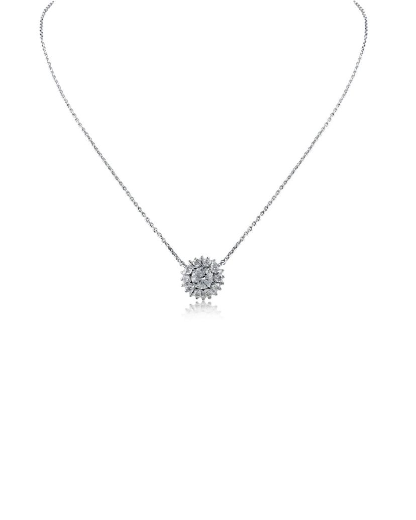 Round CZ Starburst Necklace