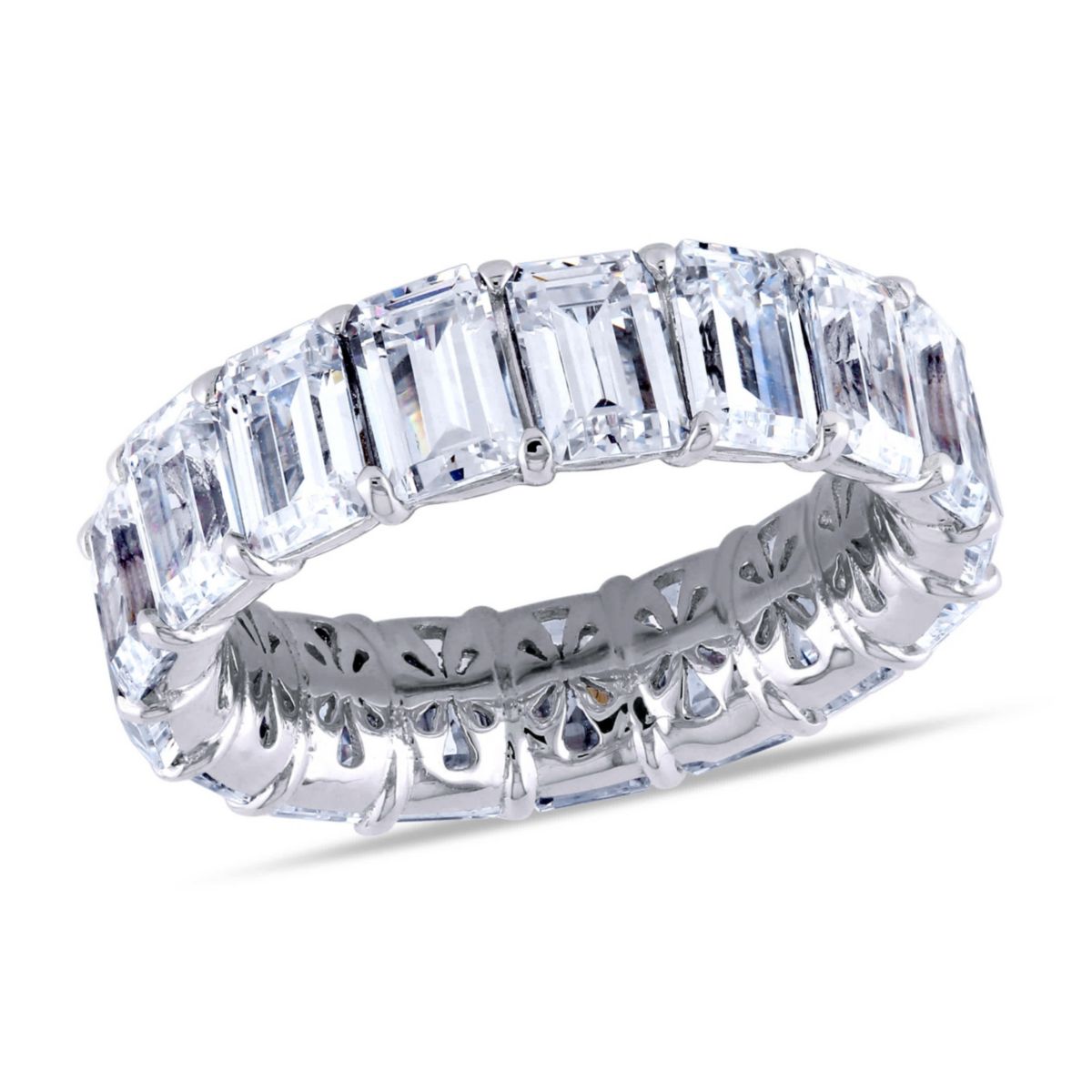 Lab Created Cubic Zirconia Eternity Ring in Sterling Silver