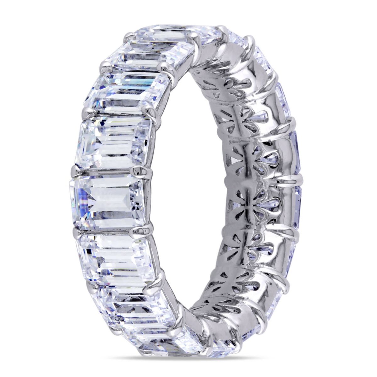 Lab Created Cubic Zirconia Eternity Ring in Sterling Silver