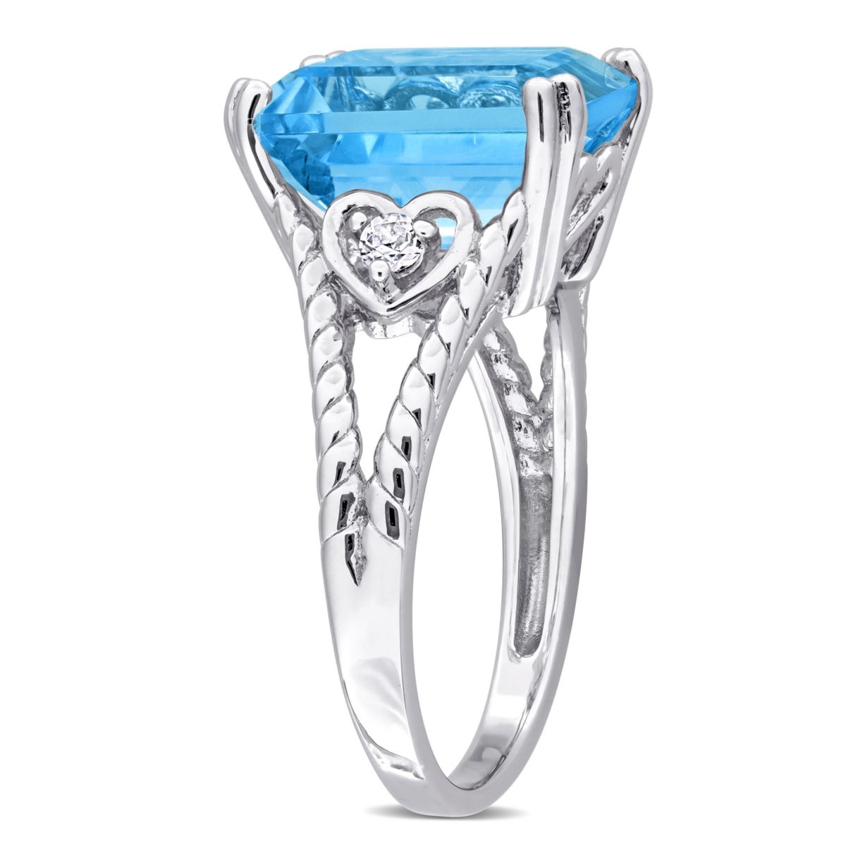 Sky Blue and White Topaz Cocktail Ring in Sterling Silver