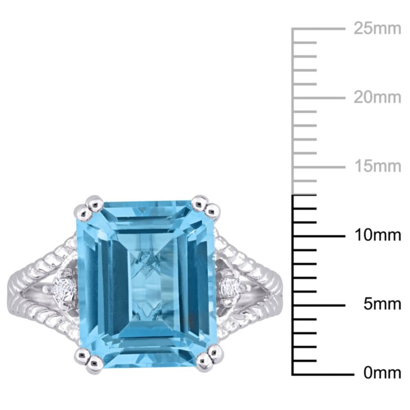 Sky Blue and White Topaz Cocktail Ring in Sterling Silver