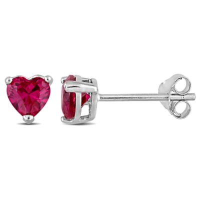 Haylee Jewels Cubic Zirconia Heart Solitaire Earring in Sterling Silver