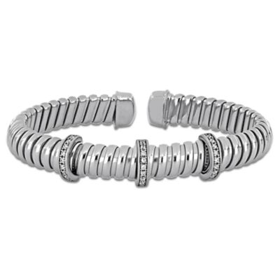 Haylee Jewels Cubic Zirconia Open Omega Bangle