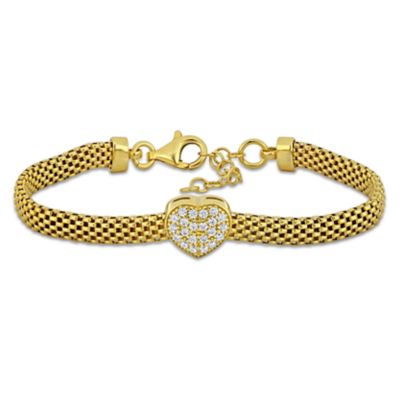 Haylee Jewels Cubic Zirconia Heart Bracelet