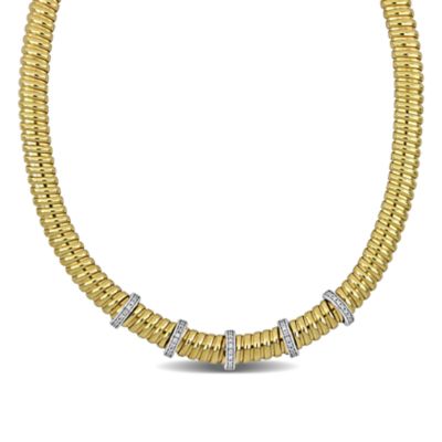 Haylee Jewels Cubic Zirconia Bombe Omega Station Necklace