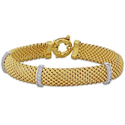 Haylee Jewels Cubic Zirconia Popcorn Style Bracelet, White