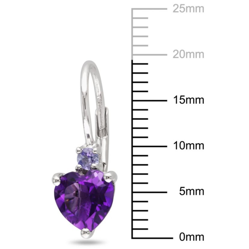 African-Amethyst and Tanzanite Earrings in Sterling Silver