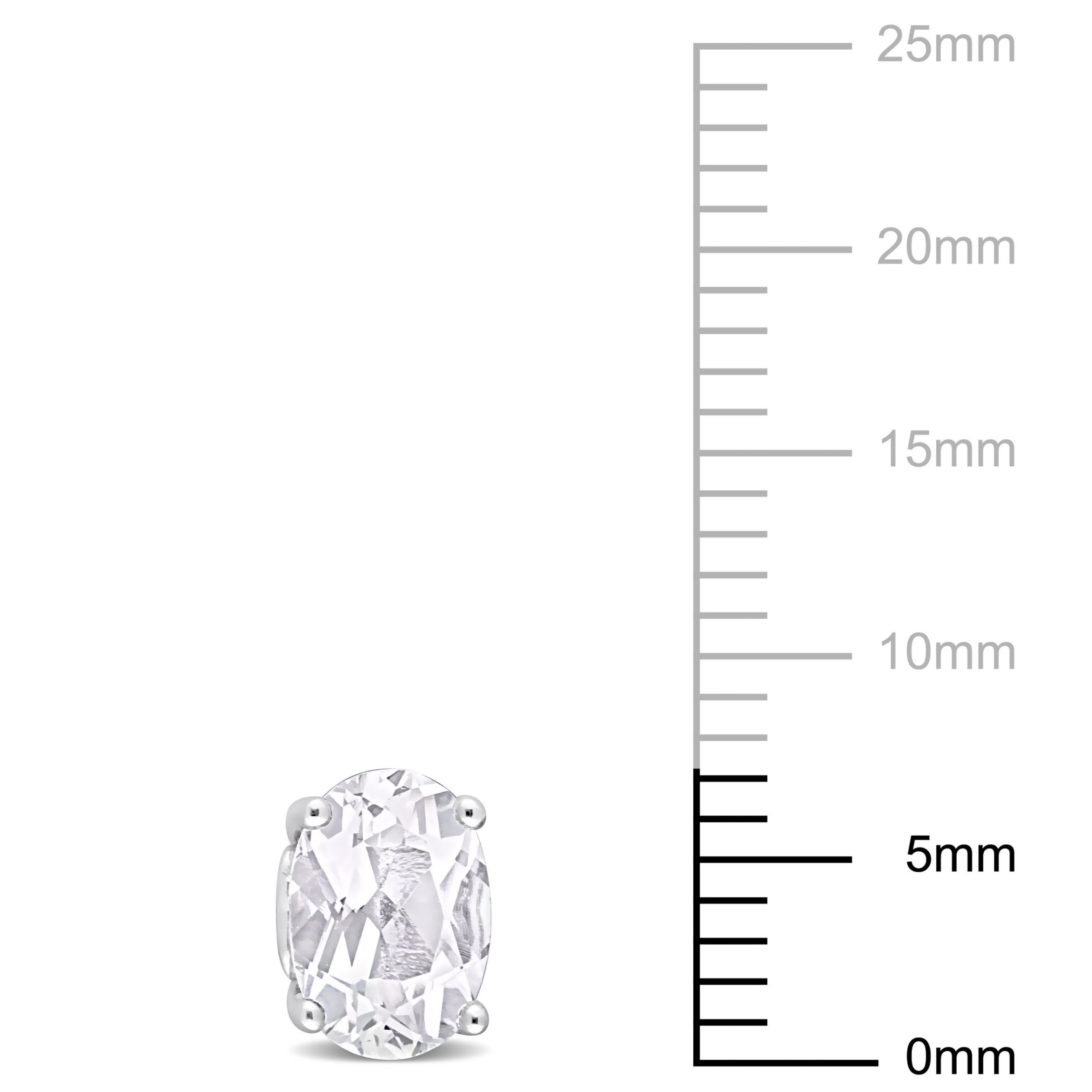 White Topaz Stud Earrings in Sterling Silver