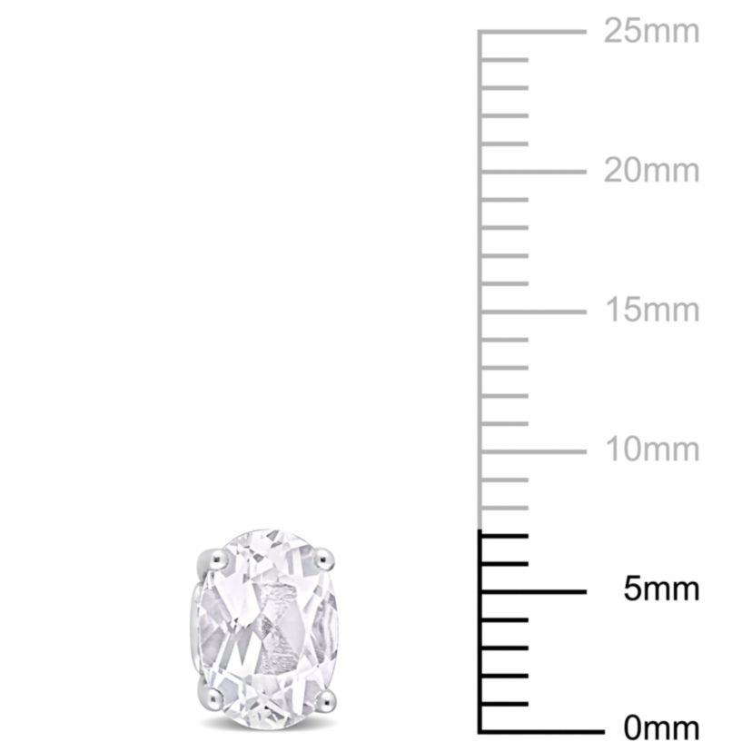 White Topaz Stud Earrings in Sterling Silver