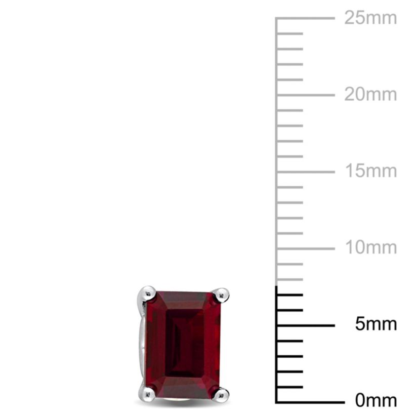 Garnet Stud Earrings in Sterling Silver