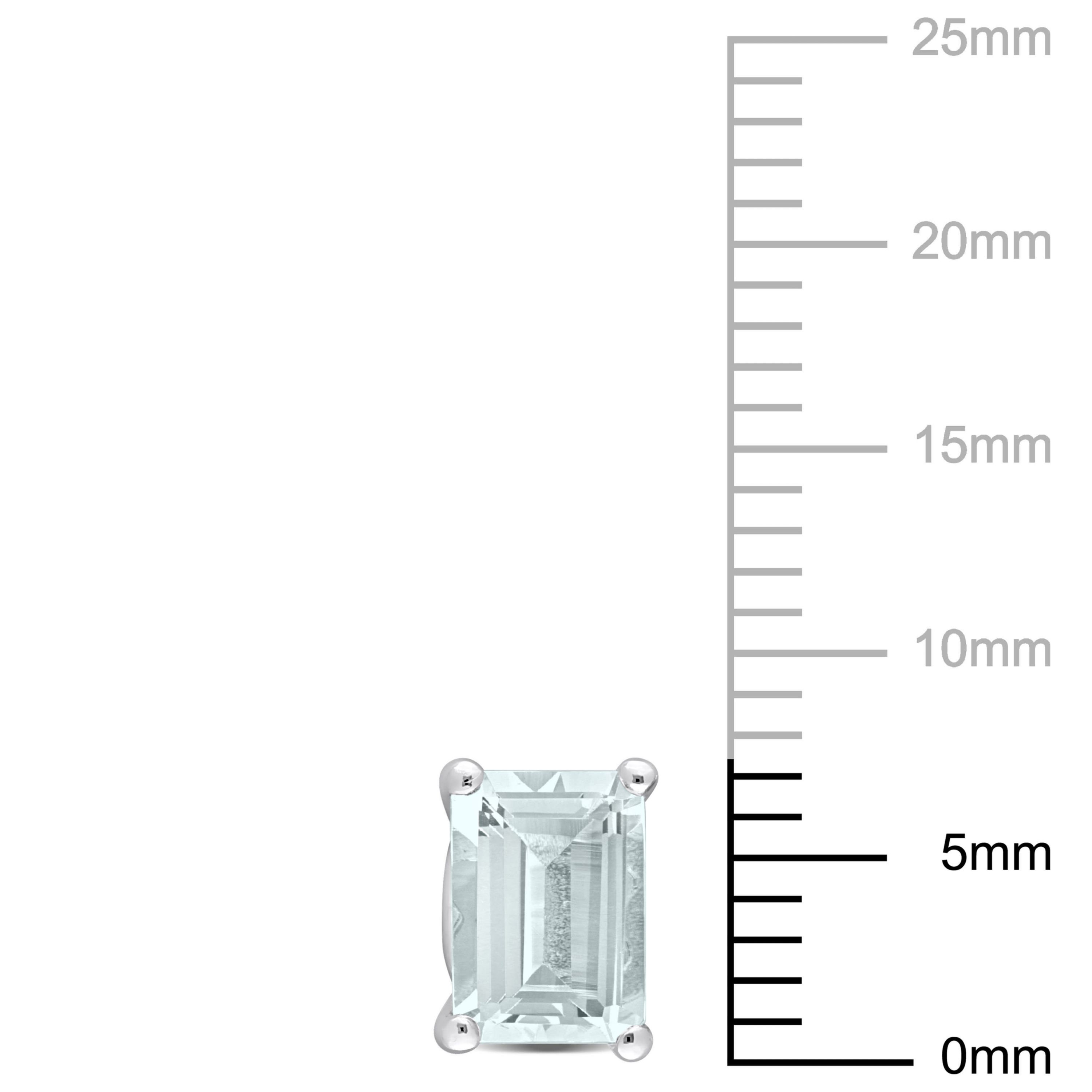 Aquamarine Stud Earrings in Sterling Silver