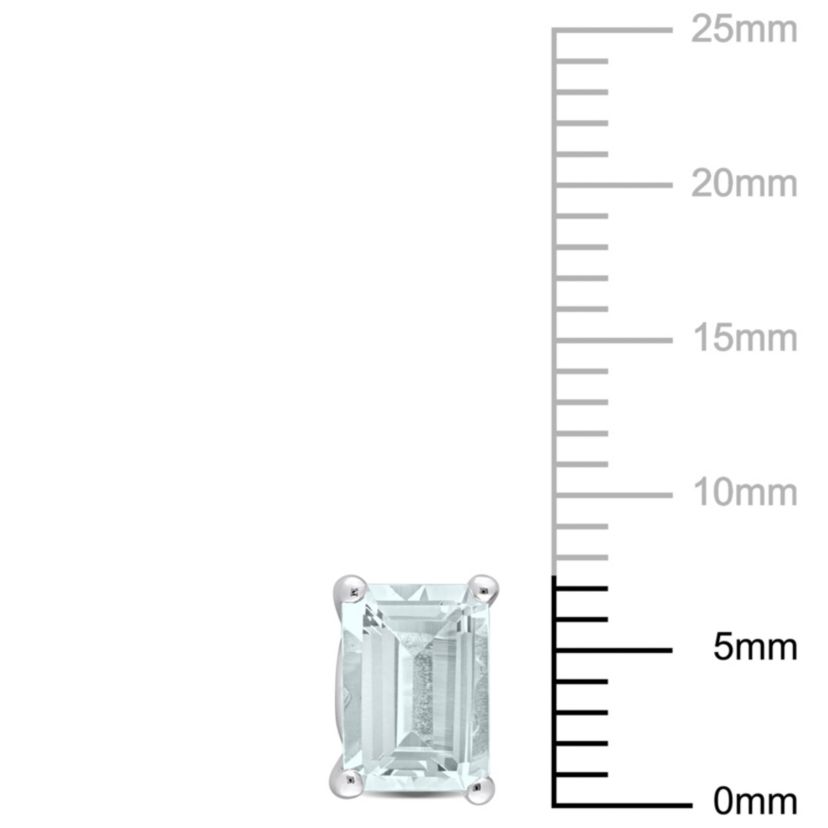 Aquamarine Stud Earrings in Sterling Silver