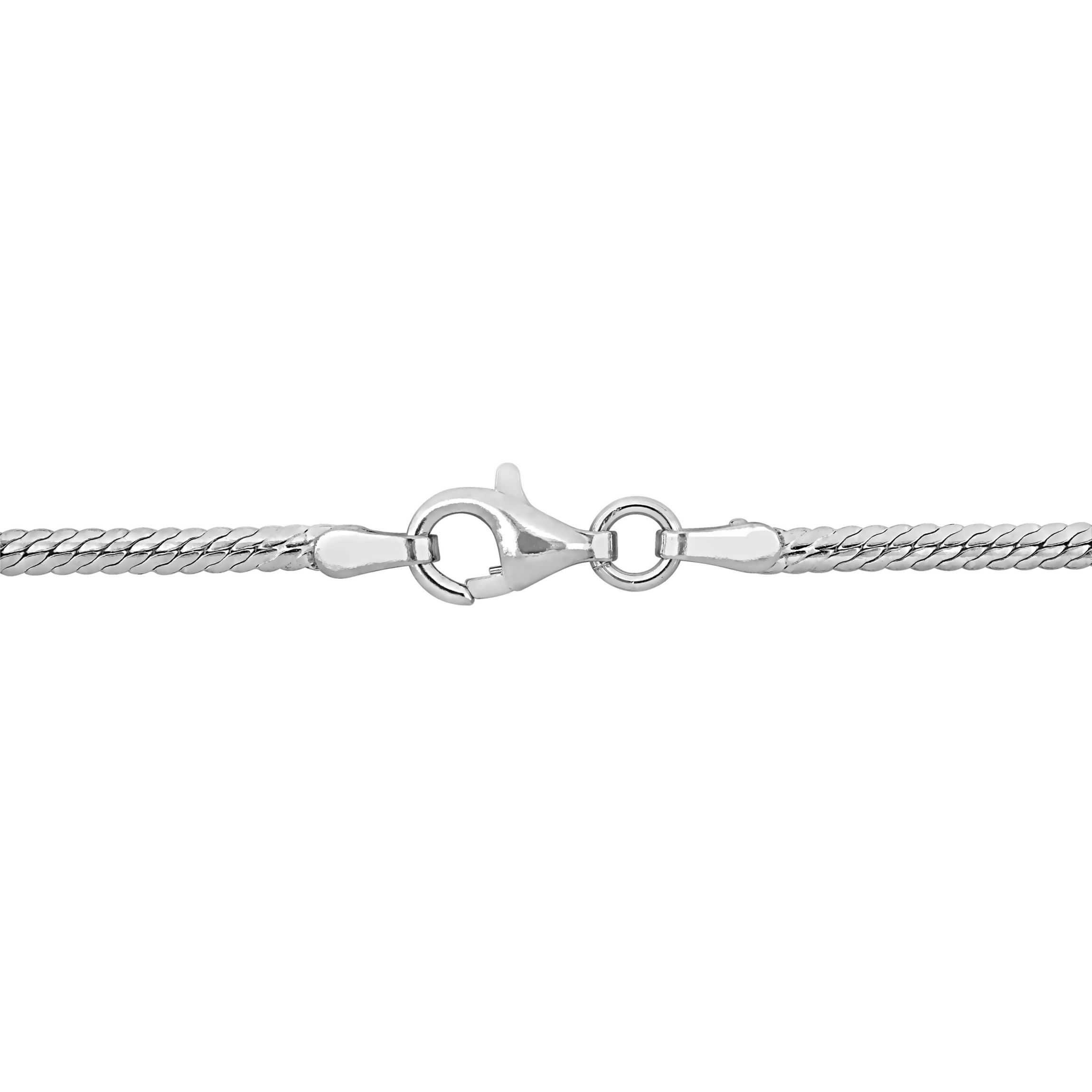 2mm Herringbone Chain Anklet in Sterling Silver
