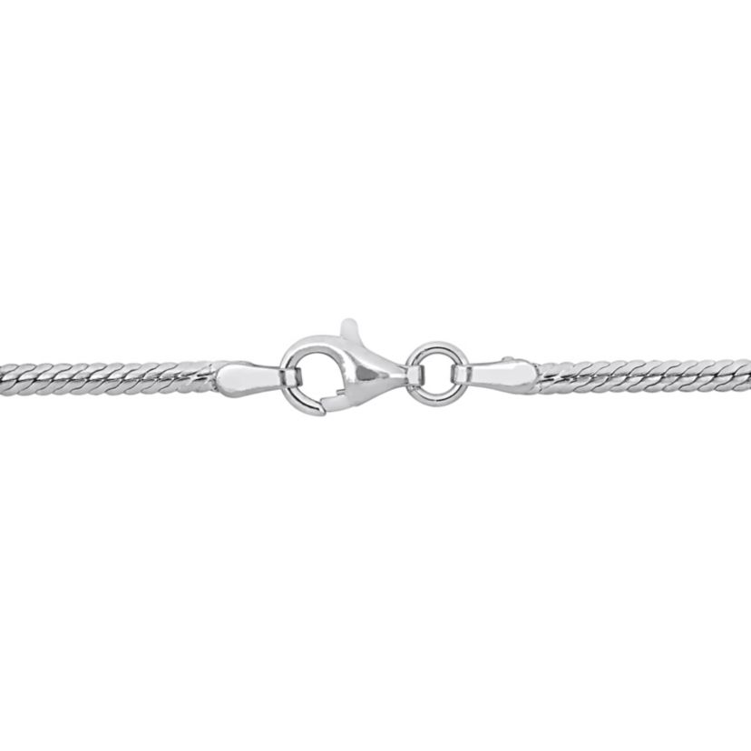 2mm Herringbone Chain Anklet in Sterling Silver