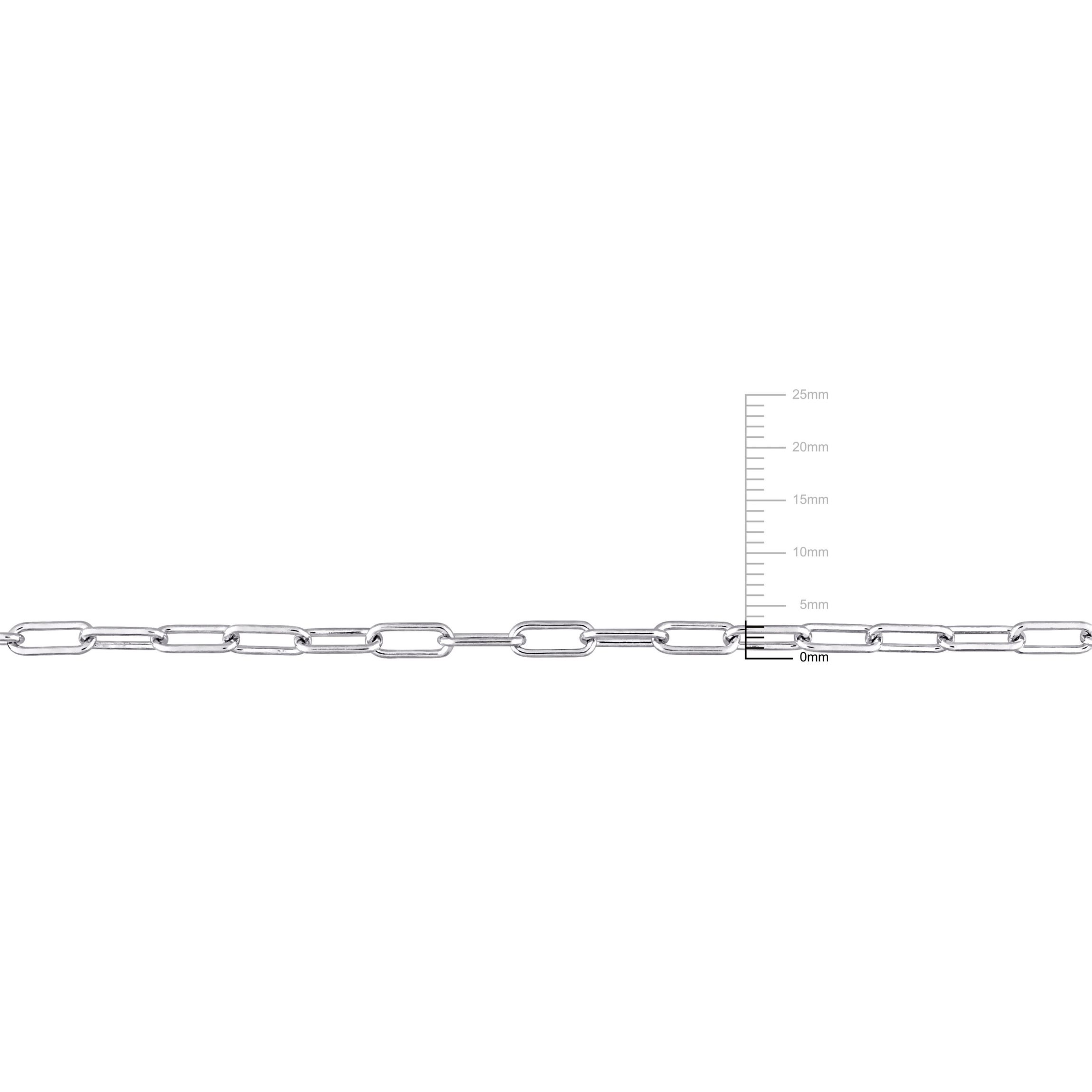 3.5mm Polished Paperclip Chain Anklet in Sterling Silver
