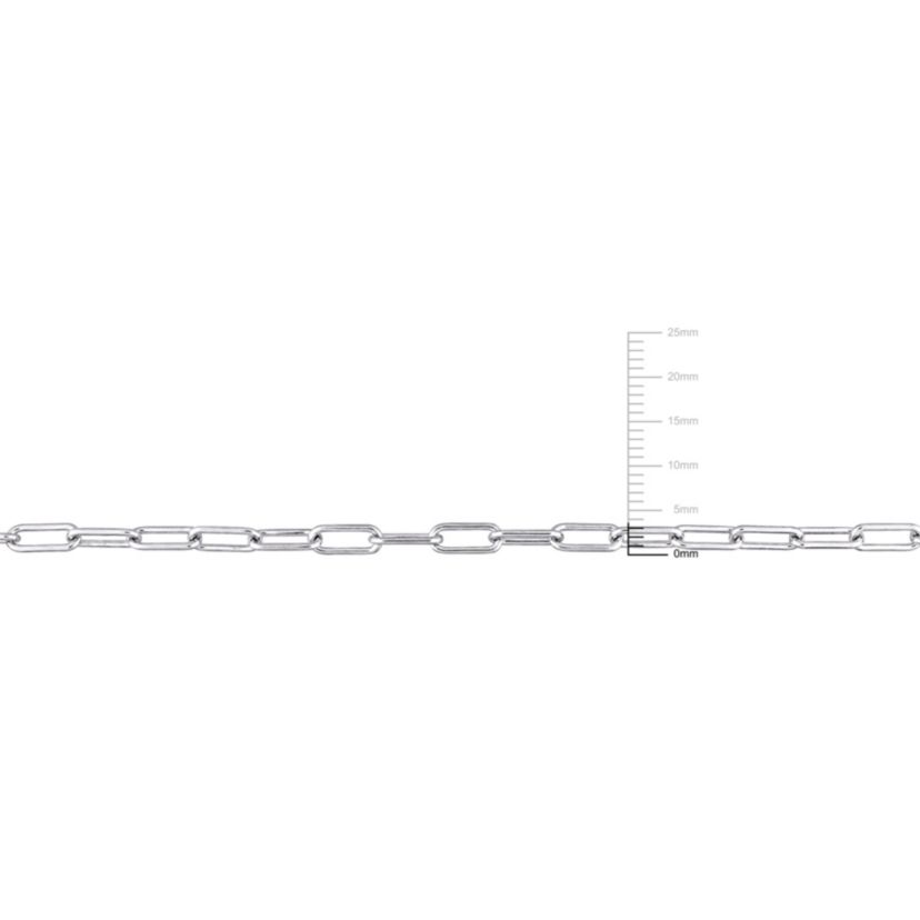 3.5mm Polished Paperclip Chain Anklet in Sterling Silver