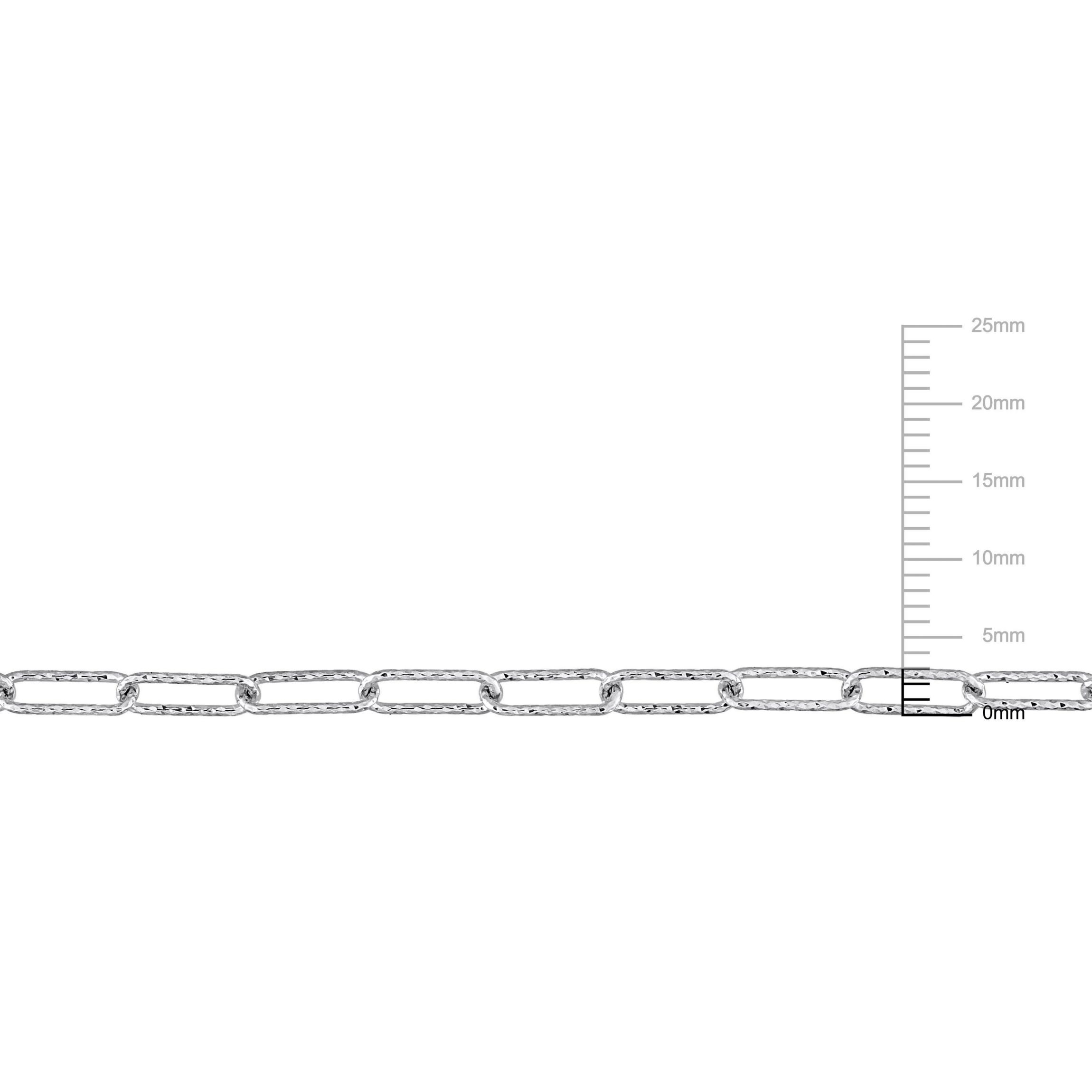 3mm Fancy Paperclip Chain Anklet in Sterling Silver