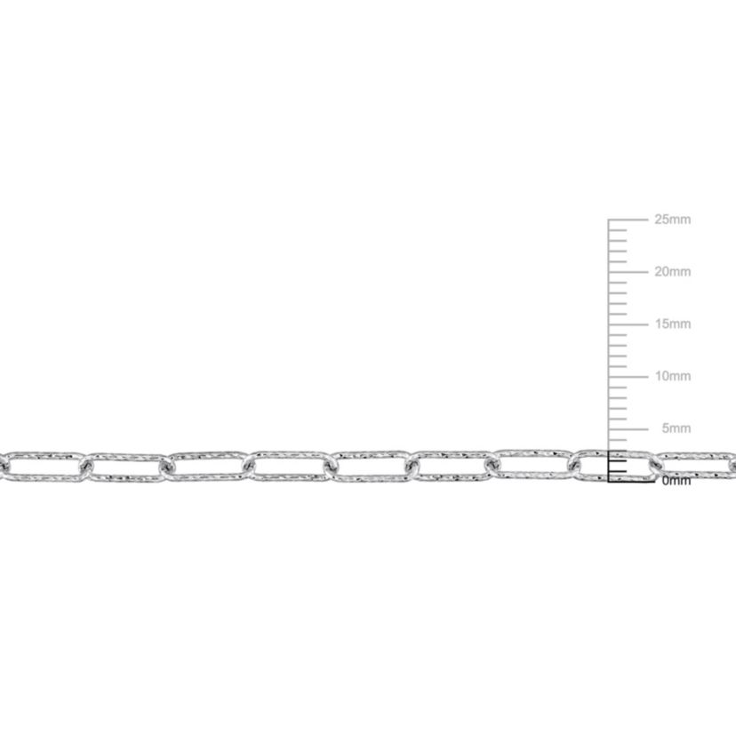 3mm Fancy Paperclip Chain Anklet in Sterling Silver