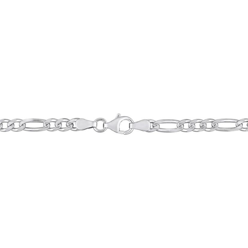 3.8mm Figaro Chain Anklet in Sterling Silver