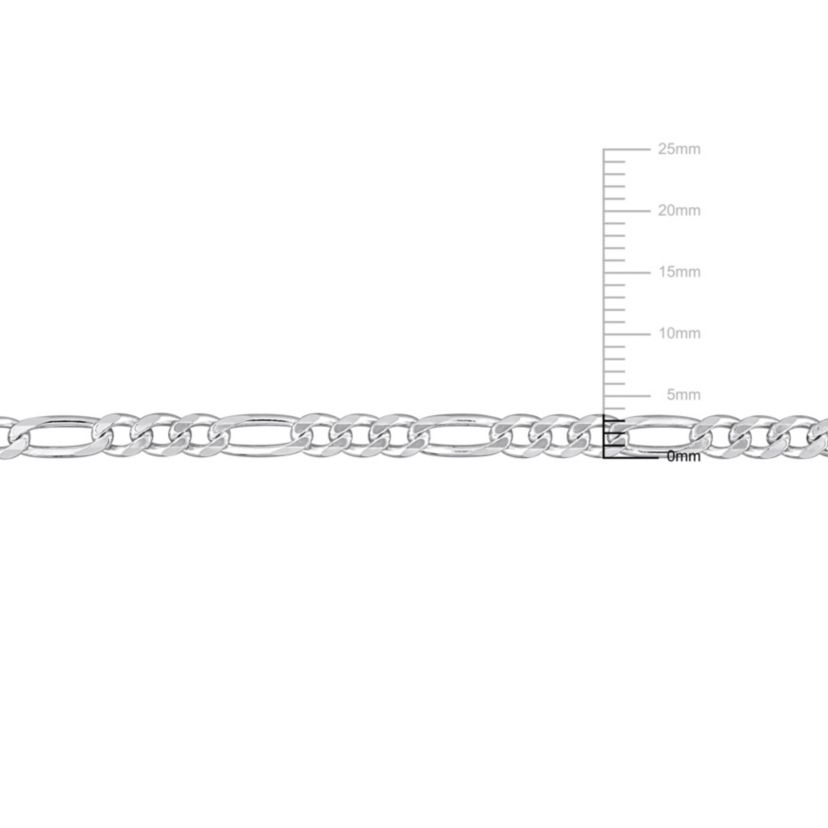 3.8mm Figaro Chain Anklet in Sterling Silver